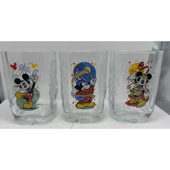 McDonald's Other - Vintage 2000 McDonalds Mickey Mouse Disney World Parks Millenium 3 Glass Set